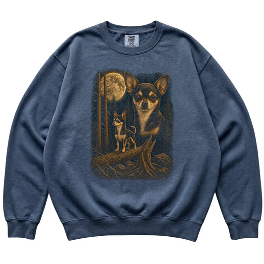 Chihuahua Wildwood Moon Sweatshirt in Denim