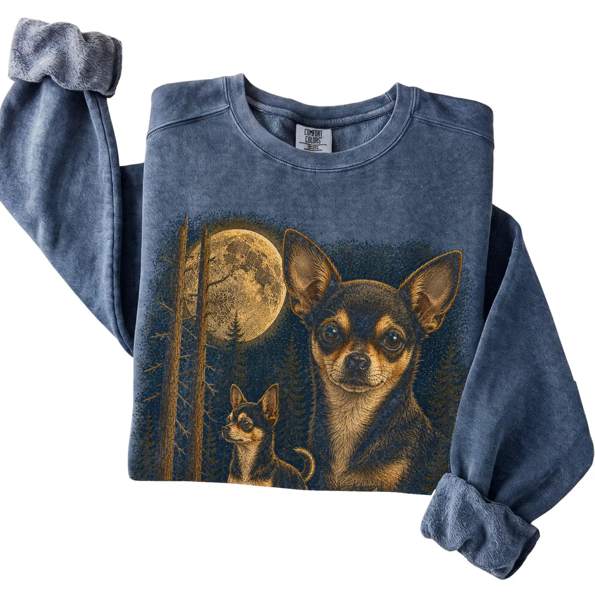 Chihuahua Wildwood Moon Sweatshirt in Denim