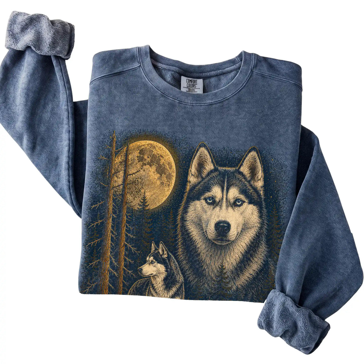 Husky Wildwood Moon Sweatshirt in Denim