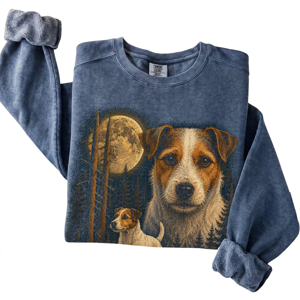 Jack Russell Wildwood Moon Sweatshirt in Denim