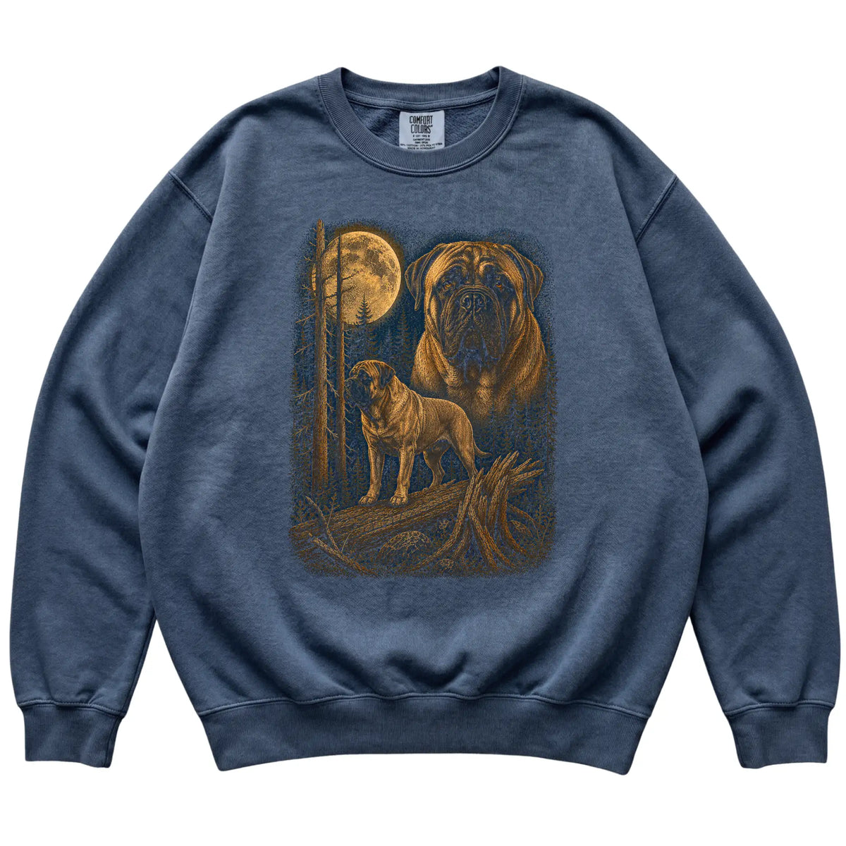Mastiff Wildwood Moon Sweatshirt in Denim