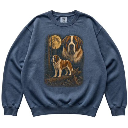 Saint Bernard Wildwood Moon Sweatshirt in Denim