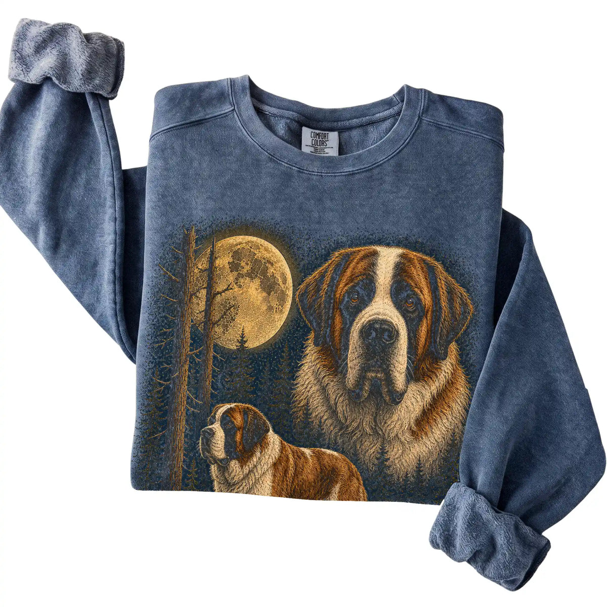 Saint Bernard Wildwood Moon Sweatshirt in Denim