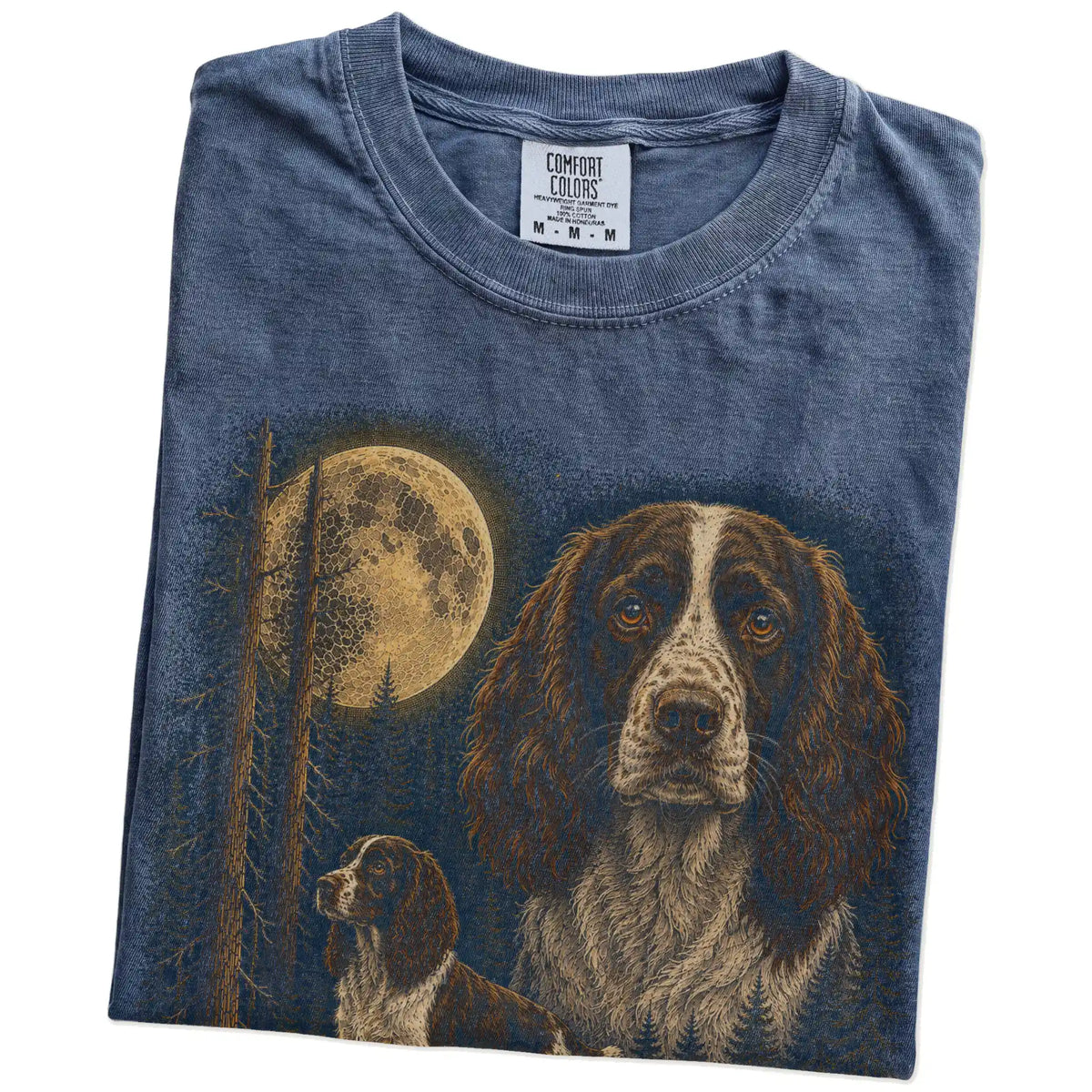 Denim Springer Spaniel Wildwood Moon t-shirt
