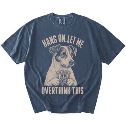 Denim Overthinking Jack Russell T-Shirt laid flat