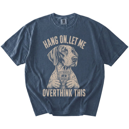Denim Overthinking Pointer T-Shirt laid flat