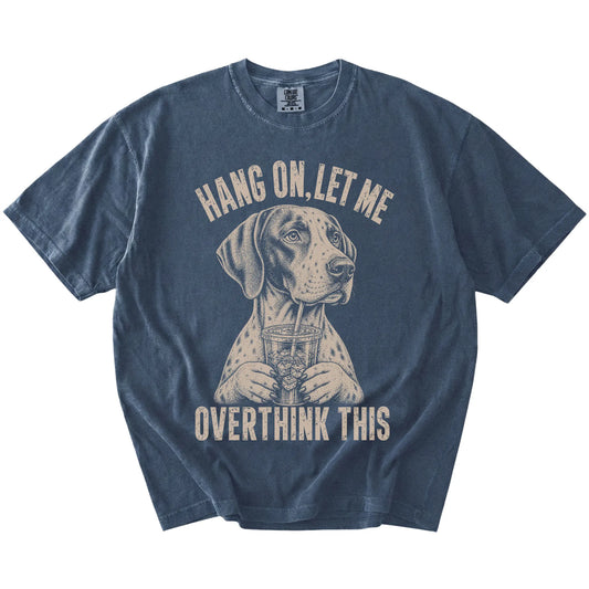Denim Overthinking Pointer T-Shirt laid flat