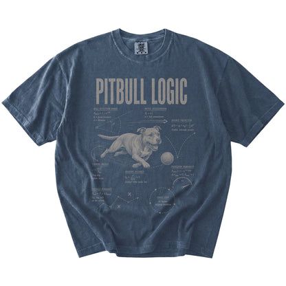 Denim Pitbull Logic T-Shirt laid flat