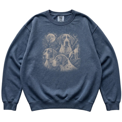 Pointer 90s Moon Sweatshirt in Denim — flat lay