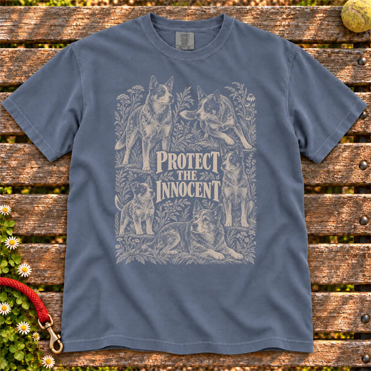 Protect the Innocent Blue Heeler design on a Denim T-shirt