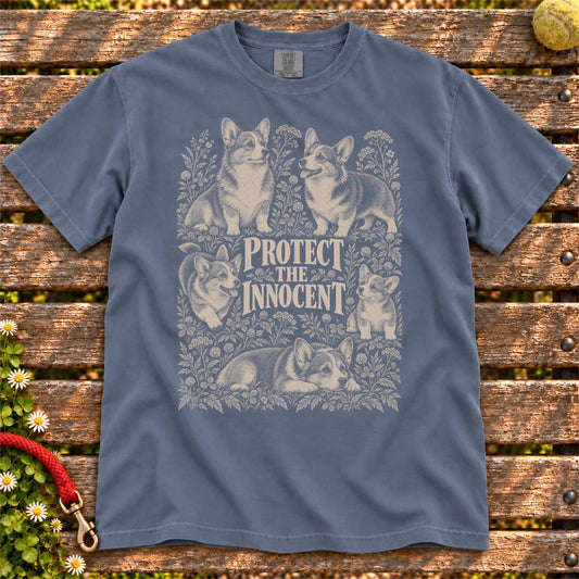 Protect the Innocent Corgi design on a Denim T-shirt