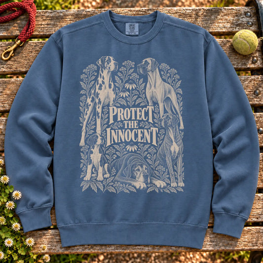 Protect the Innocent Great Dane design on a Denim sweatshirt