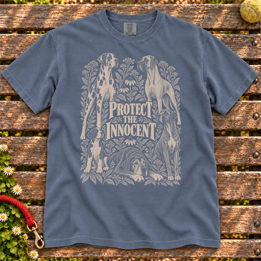 Protect the Innocent Great Dane design on a Denim T-shirt