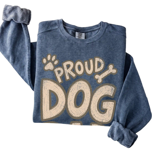 Denim Proud Dog Dad folded detail