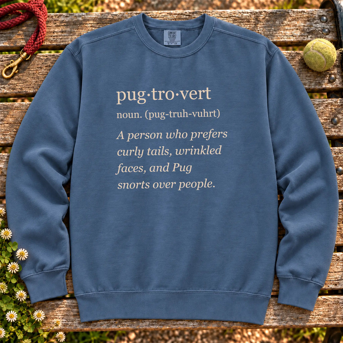 Denim Pug Tro-Vert Comfort Colors sweatshirt