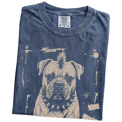 Folded Denim Punk Rock Cane Corso T-Shirt showing the graphic