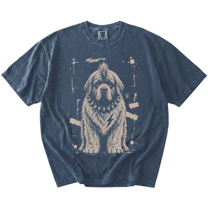 Denim Punk Rock Newfie T-Shirt laid flat