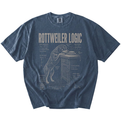 Denim Rottweiler Logic t-shirt laid flat