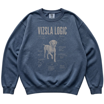 Denim Vizsla Logic sweatshirt laid flat