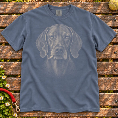 Vizsla smoking design on a Denim t-shirt
