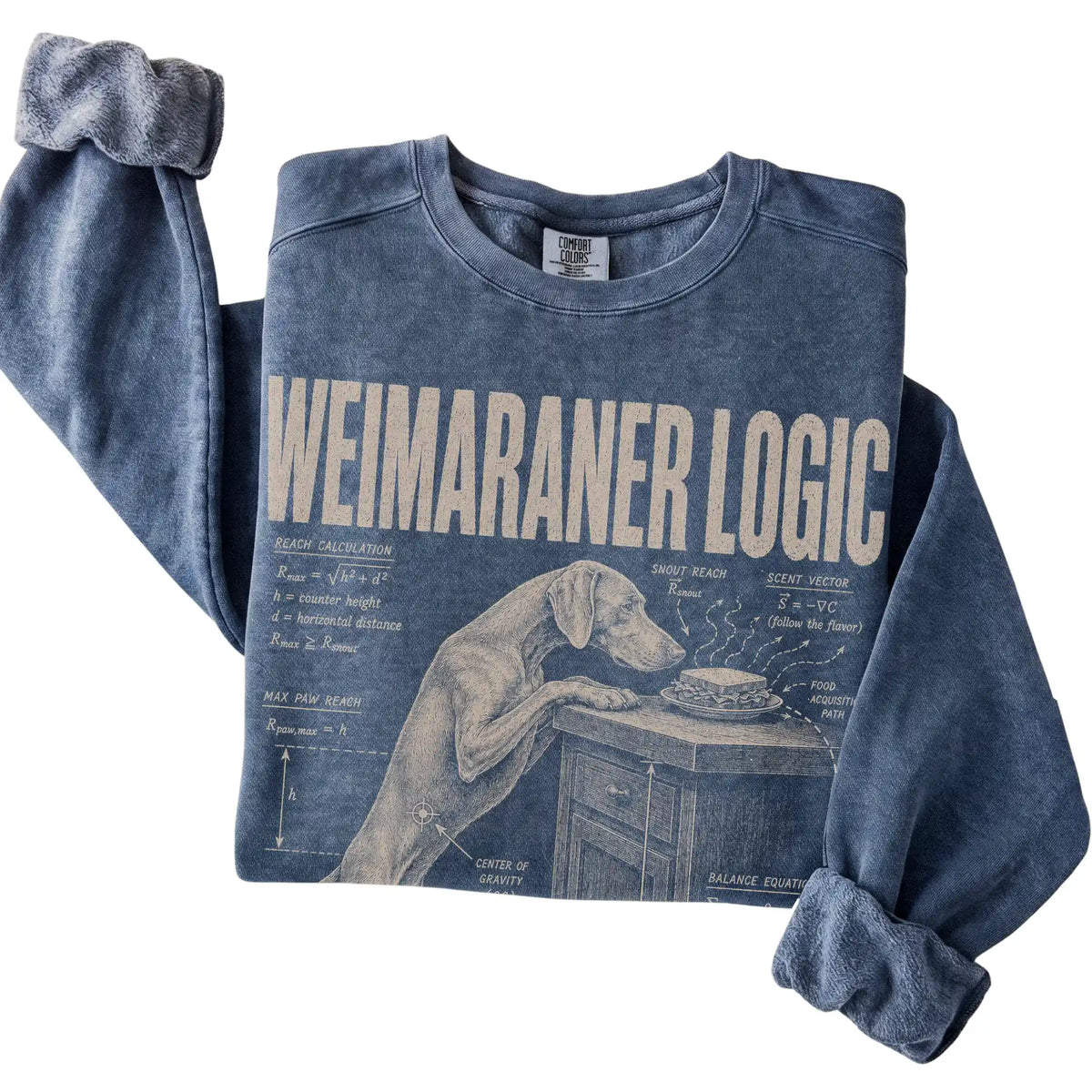 Denim Weimaraner Logic T-Shirt folded detail