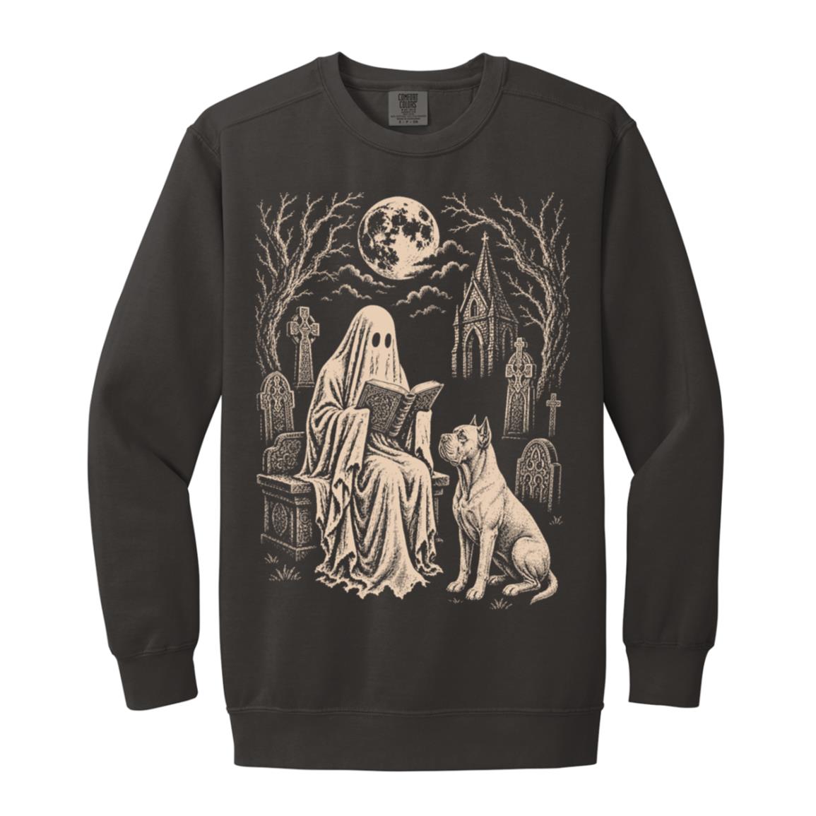 Cane Corso Ghost Reading sweatshirt in Pepper