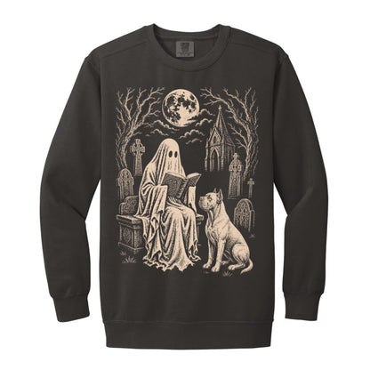 Cane Corso Ghost Reading sweatshirt in Pepper