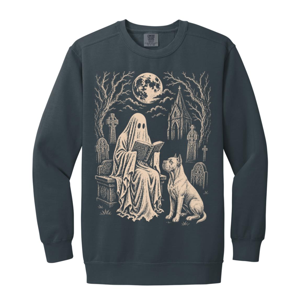 Cane Corso Ghost Reading sweatshirt in Denim