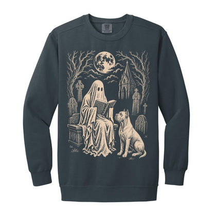 Cane Corso Ghost Reading sweatshirt in Denim