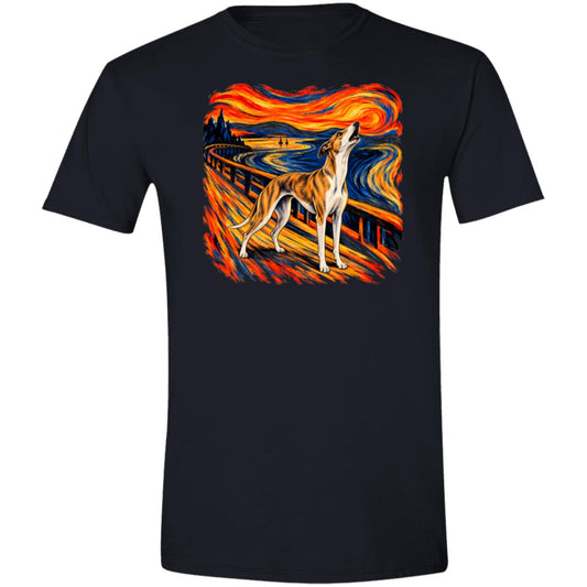 Black Gildan® Softstyle T-shirt with The Howl Whippet dog design