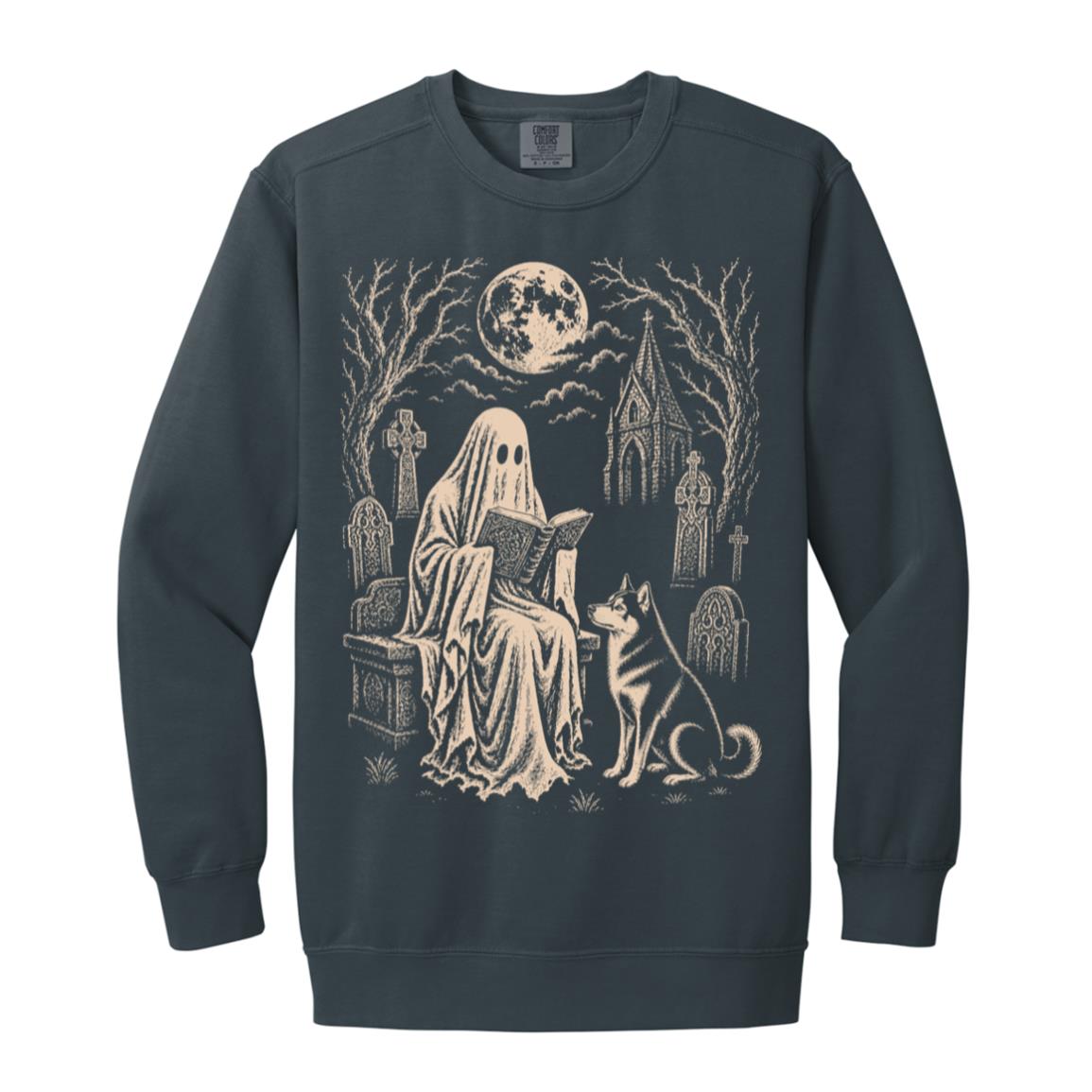 Husky Ghost Reading sweatshirt in Denim