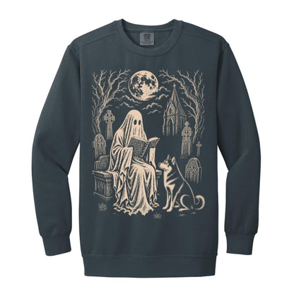 Husky Ghost Reading sweatshirt in Denim