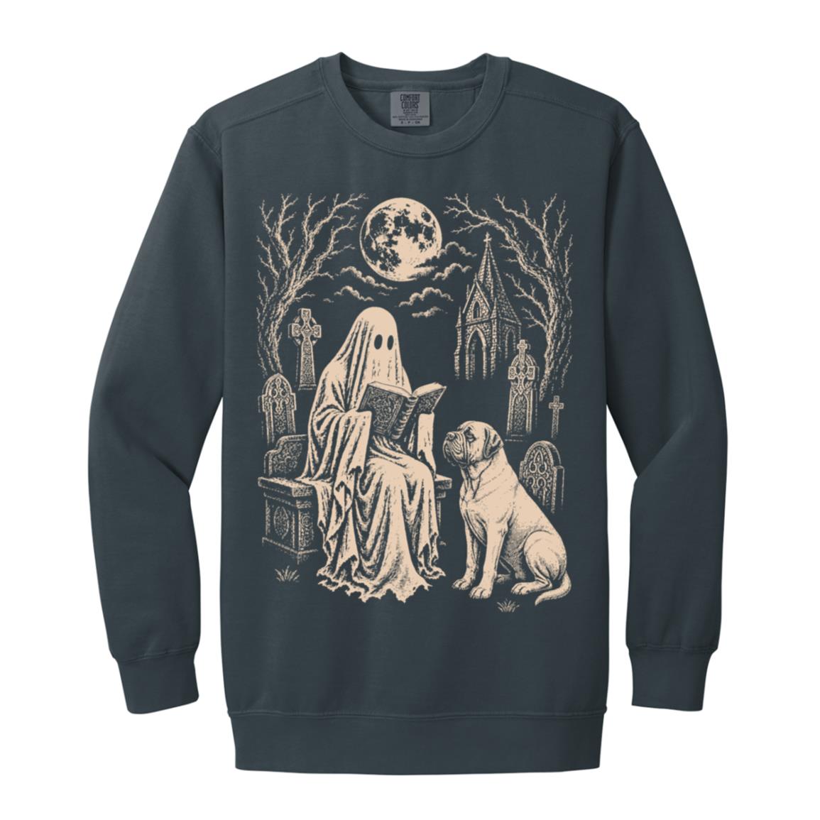 Mastiff Ghost Reading sweatshirt in Denim