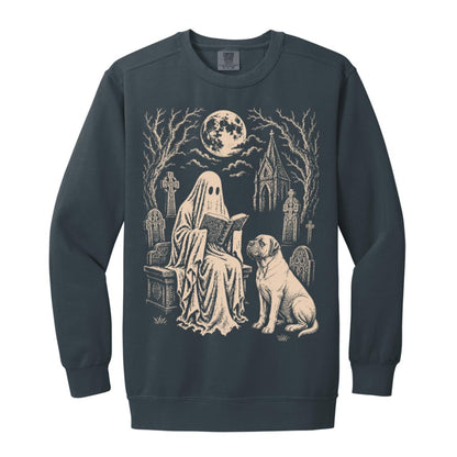 Mastiff Ghost Reading sweatshirt in Denim