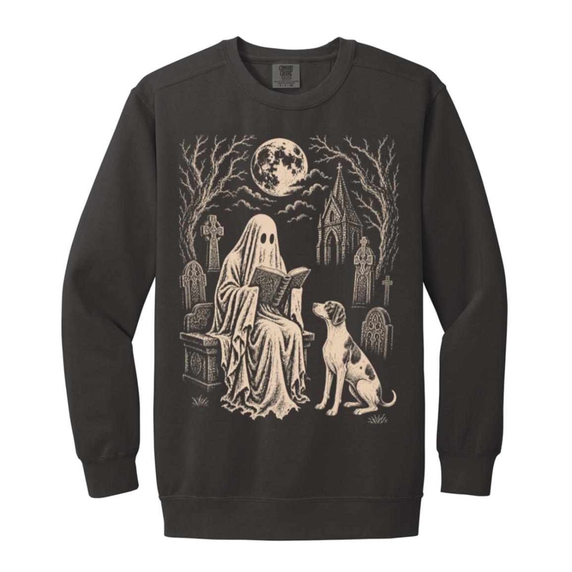 Pointer Ghost Reading sweatshirt in Pepper