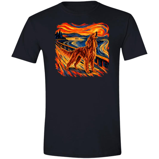 Black Gildan® Softstyle T-shirt with The Howl Irish Setter dog design