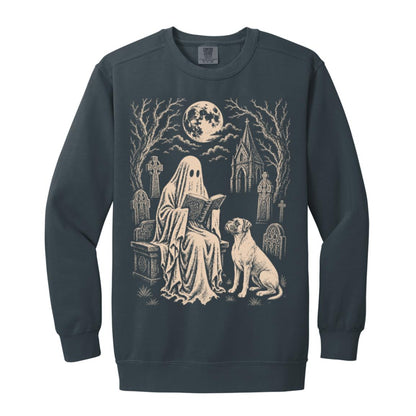 Boxer Ghost Reading sweatshirt in Denim