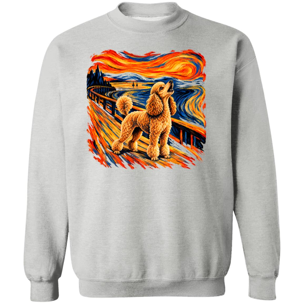 Sport Grey Gildan® Heavy Blend sweatshirt with The Howl Poodle dog design