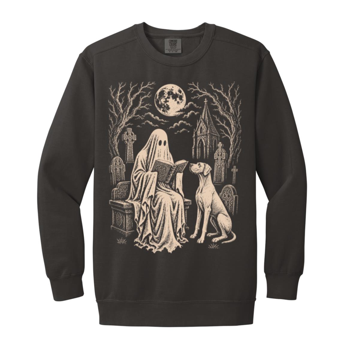 Great Dane Ghost Reading sweatshirt in Pepper