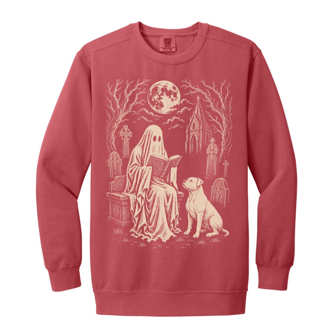American Bulldog Ghost Reading sweatshirt in Crimson