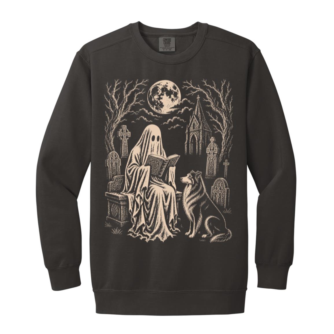 Collie Ghost Reading sweatshirt in Pepper