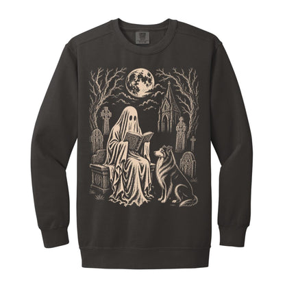 Collie Ghost Reading sweatshirt in Pepper
