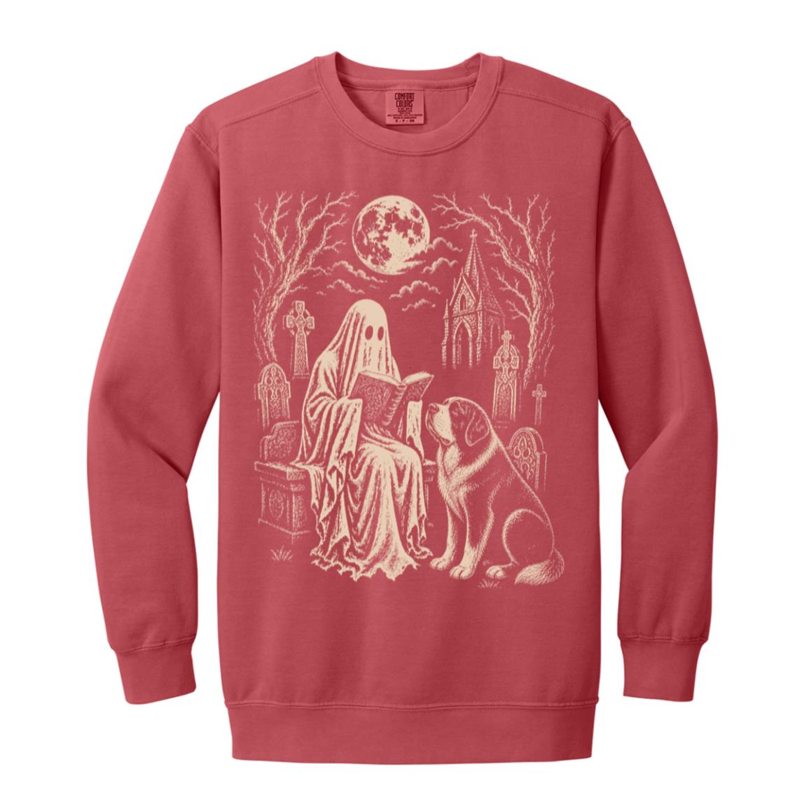 St. Bernard Ghost Reading sweatshirt in Crimson