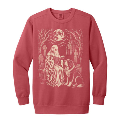 St. Bernard Ghost Reading sweatshirt in Crimson