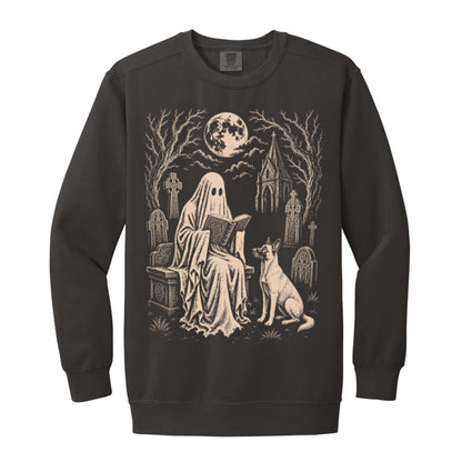 Belgian Malinois Ghost Reading sweatshirt in Pepper