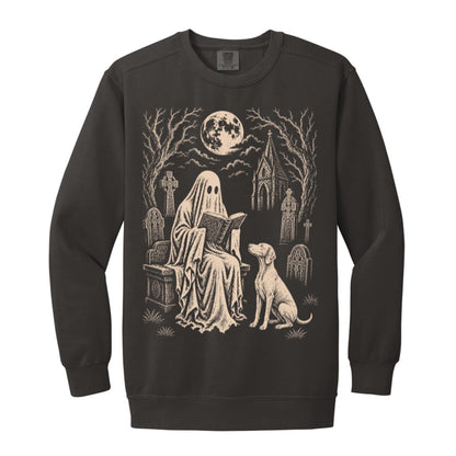 Vizsla Ghost Reading sweatshirt in Pepper