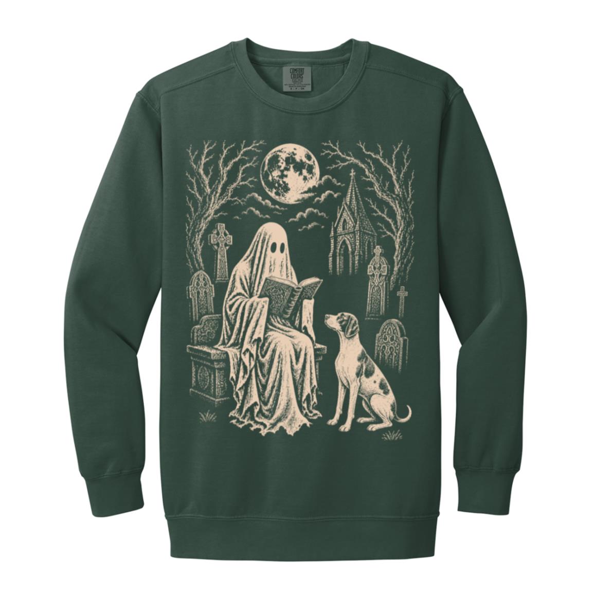 Pointer Ghost Reading sweatshirt in Blue Spruce