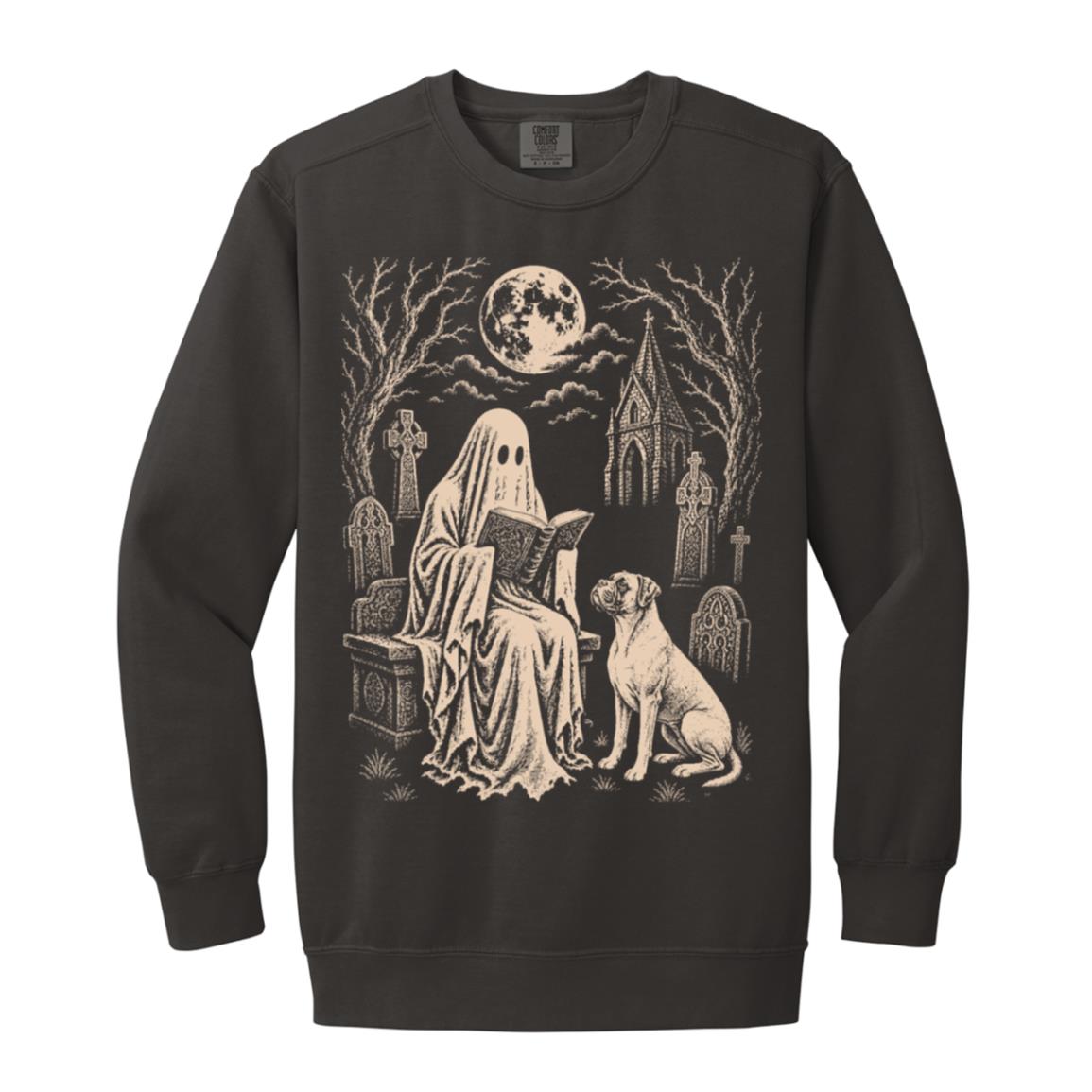 Boxer Ghost Reading sweatshirt in Pepper