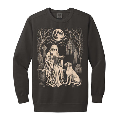 Boxer Ghost Reading sweatshirt in Pepper
