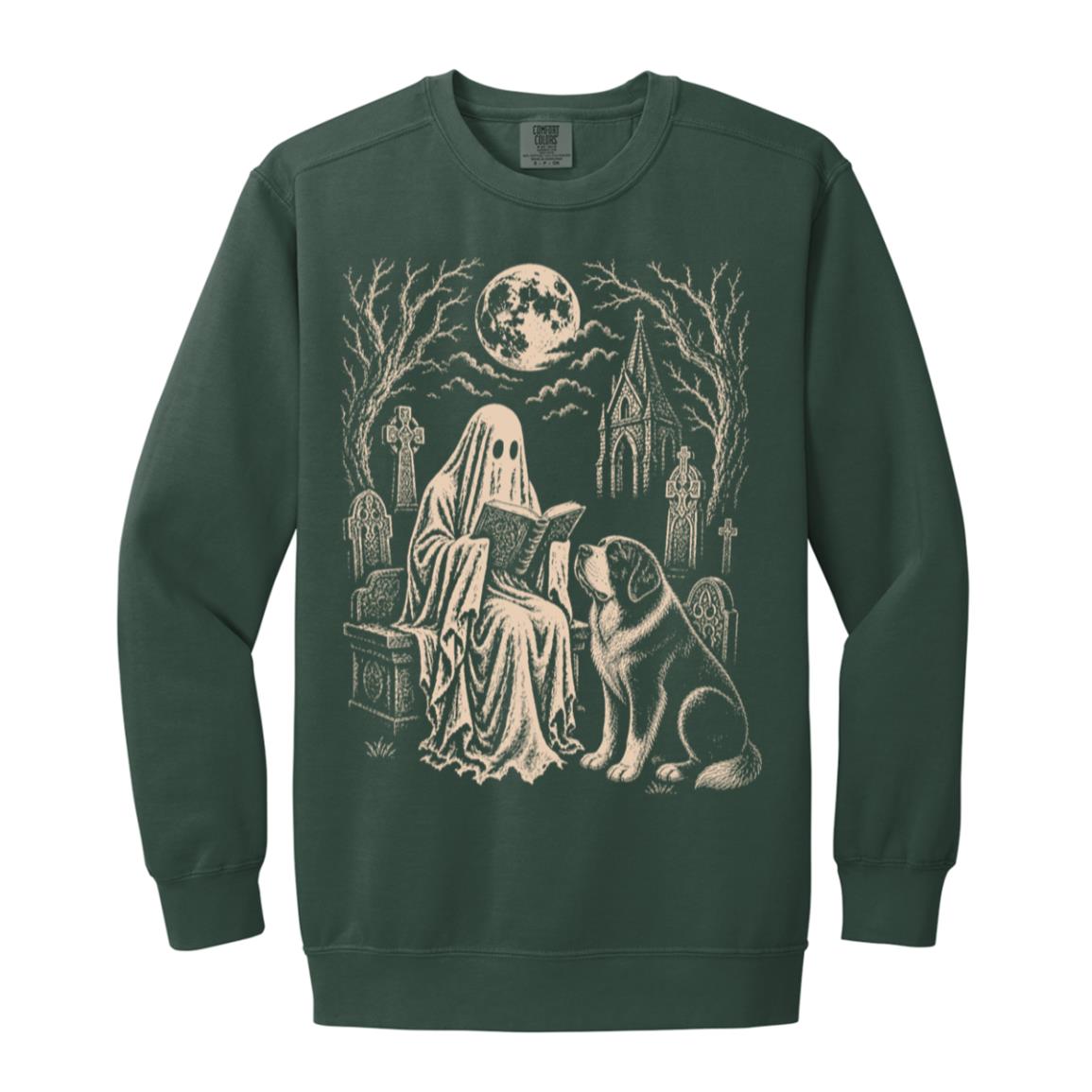 St. Bernard Ghost Reading sweatshirt in Blue Spruce